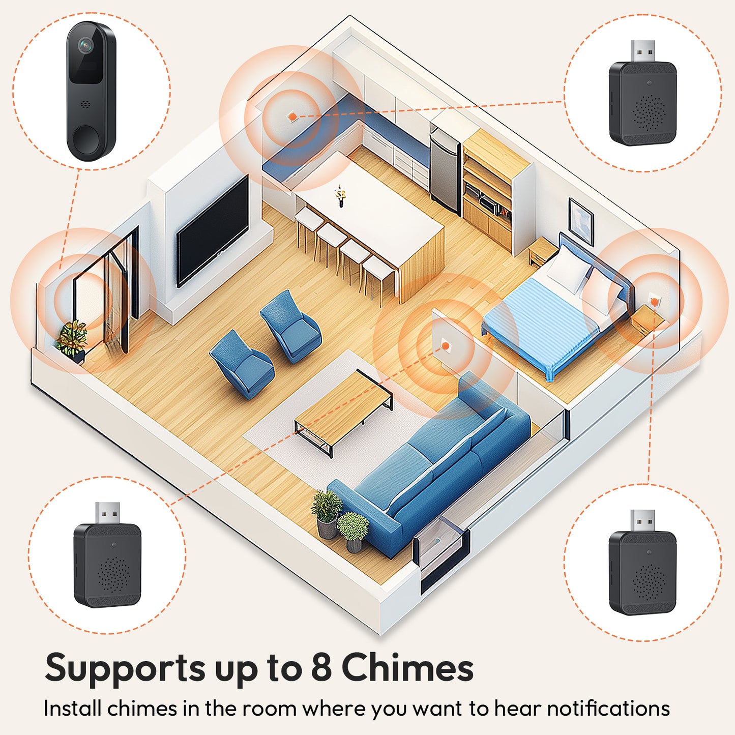 Belleye DB3 2K HD Video Doorbell Camera Wireless