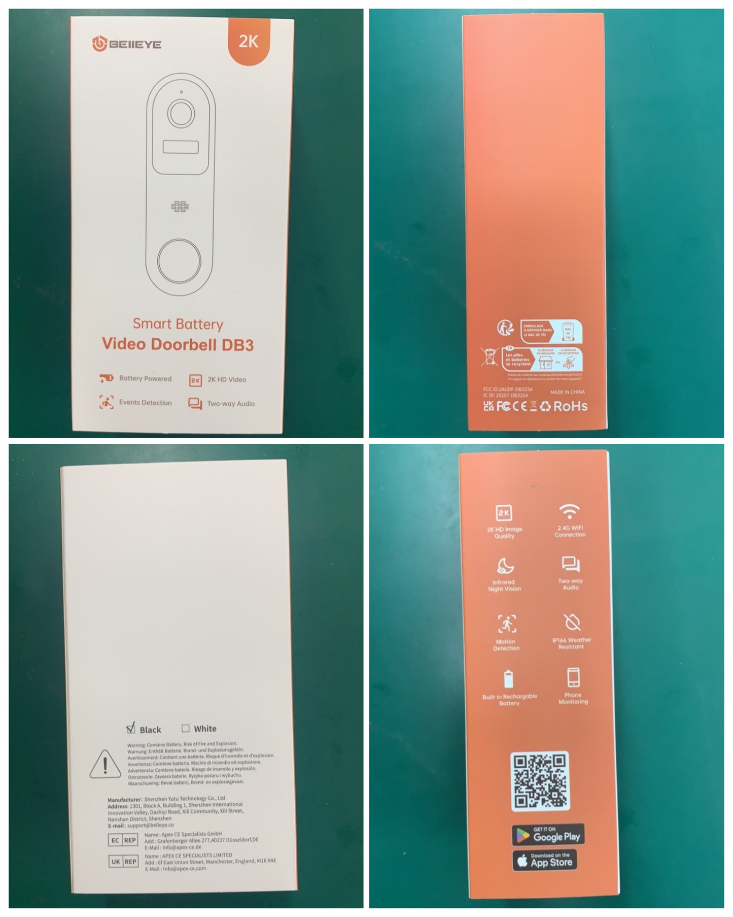 Belleye DB3 2K HD Video Doorbell Camera Wireless